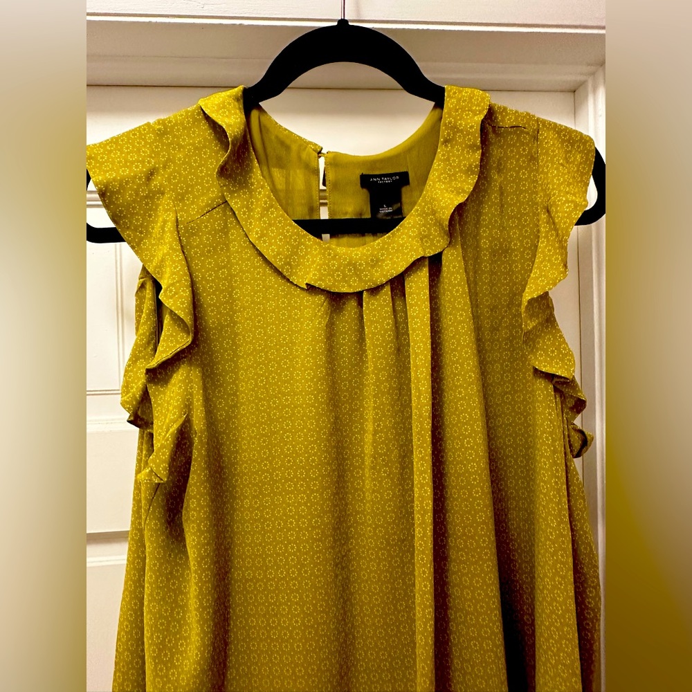 Ann Taylor ruffled short sleeve top